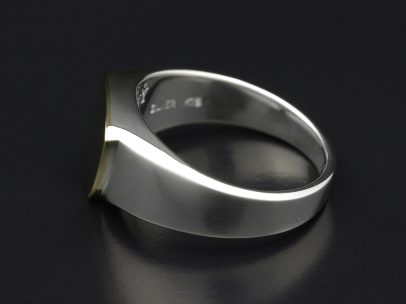 Signet Ring - Triangle - Silver×K18 Yellow Gold