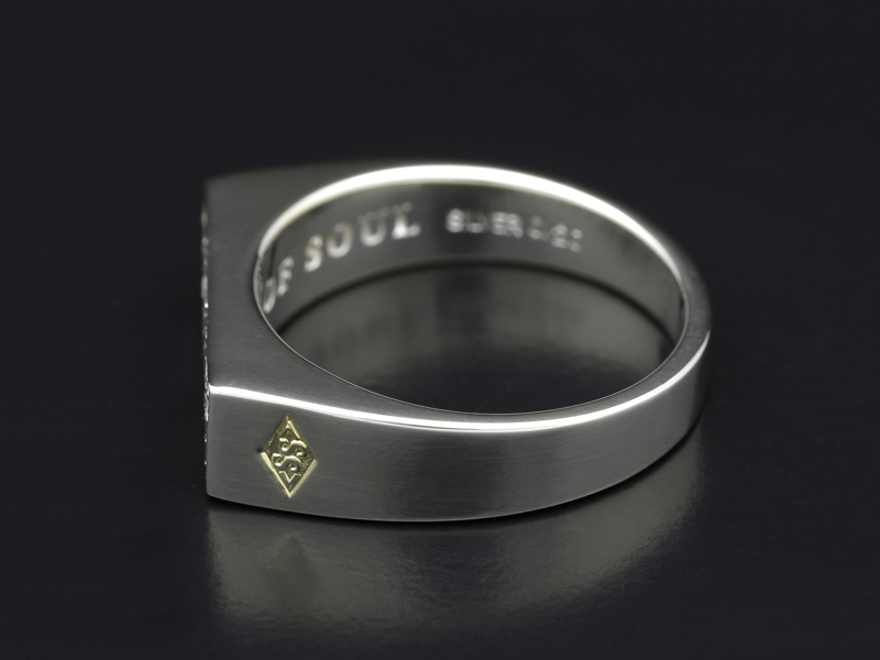 Signet Ring - Rectangle - Silver w/Diamond