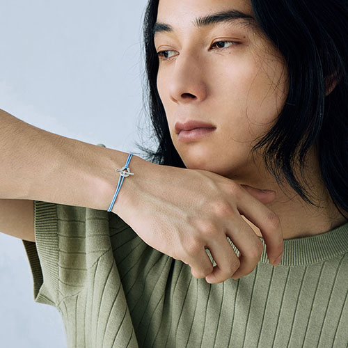 メンズアクセサリー ブレスレット コード シルバー ホースシュー