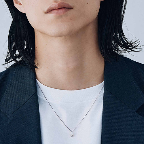 メンズアクセサリー ネックレス ペンダント シルバー 合成ダイヤモンド 