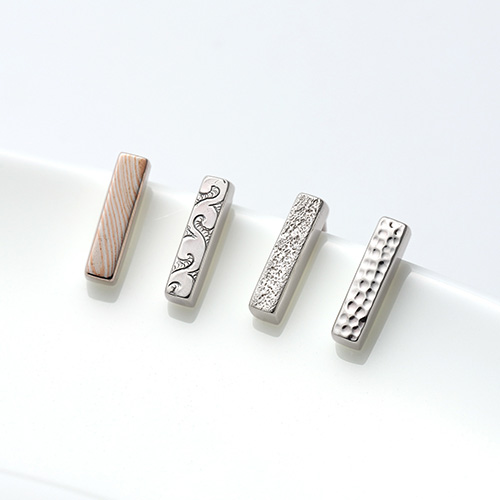 メンズアクセサリー ピアス 木目金 シルバー 