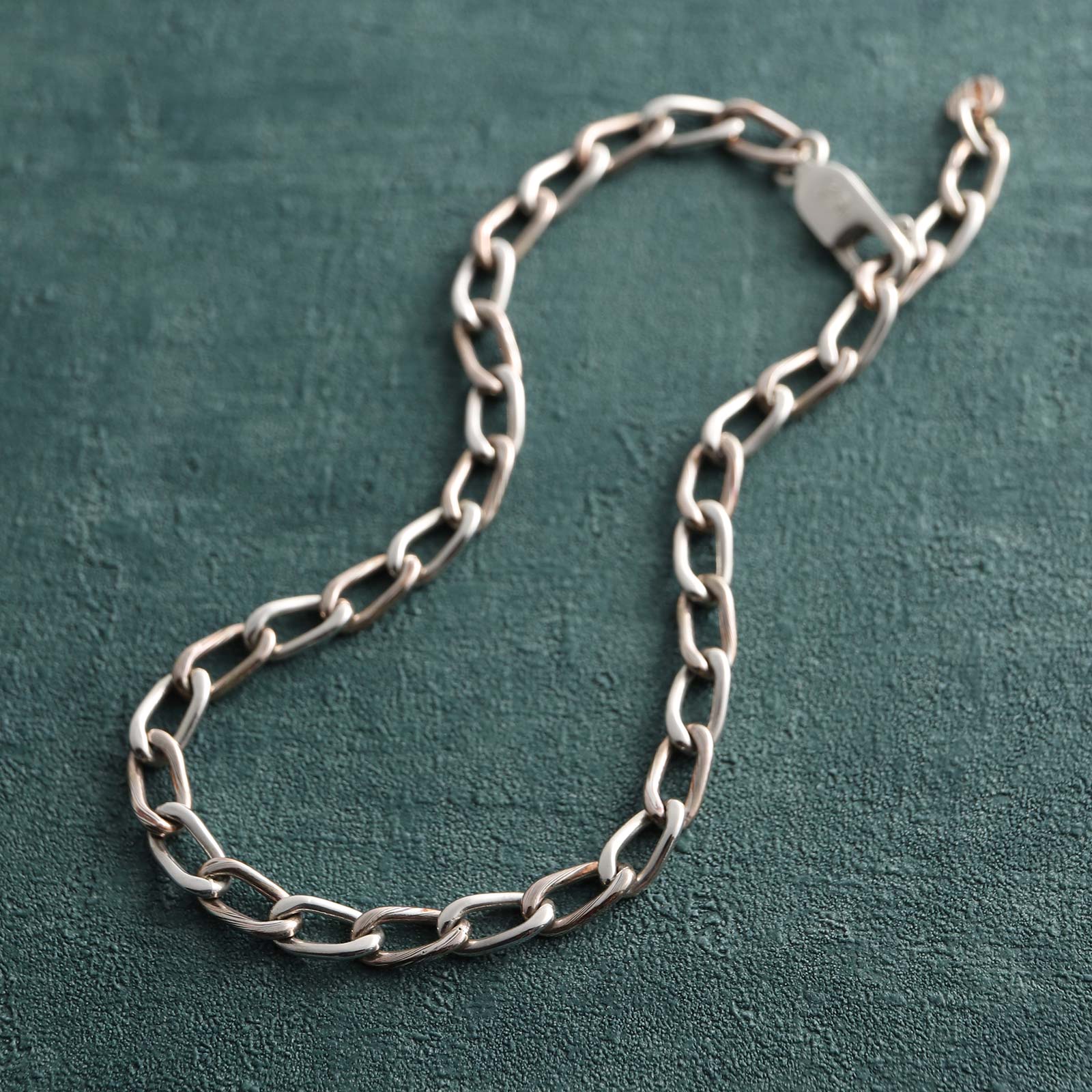 メンズアクセサリー ブレスレット シルバー 木目金 ハンドメイド 