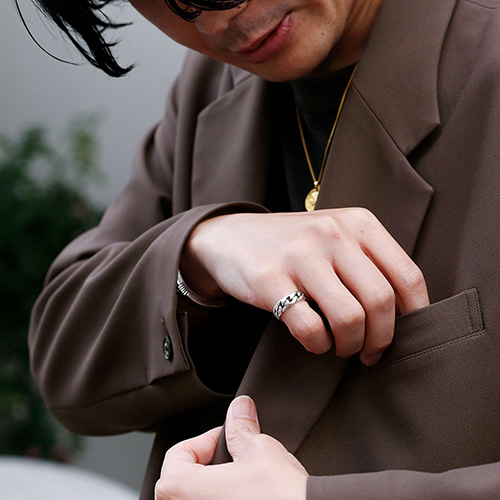 メンズアクセサリー リング マイアミキューバチェーン シルバー 