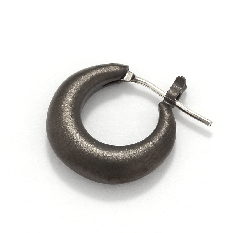 Black Chubby Hoop Pierced Earring Large