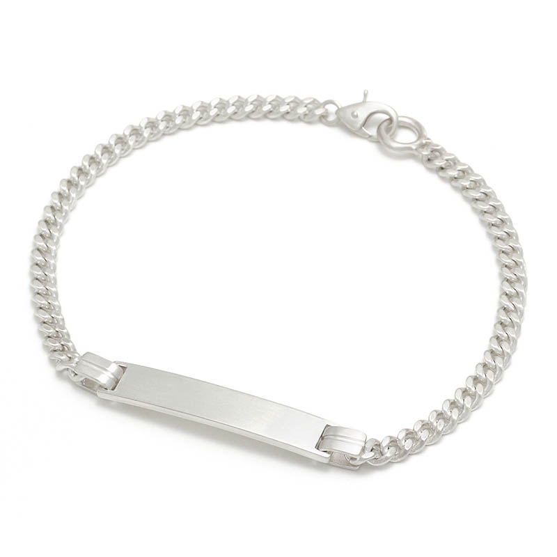 Narrow ID Chain Bracelet - Silver