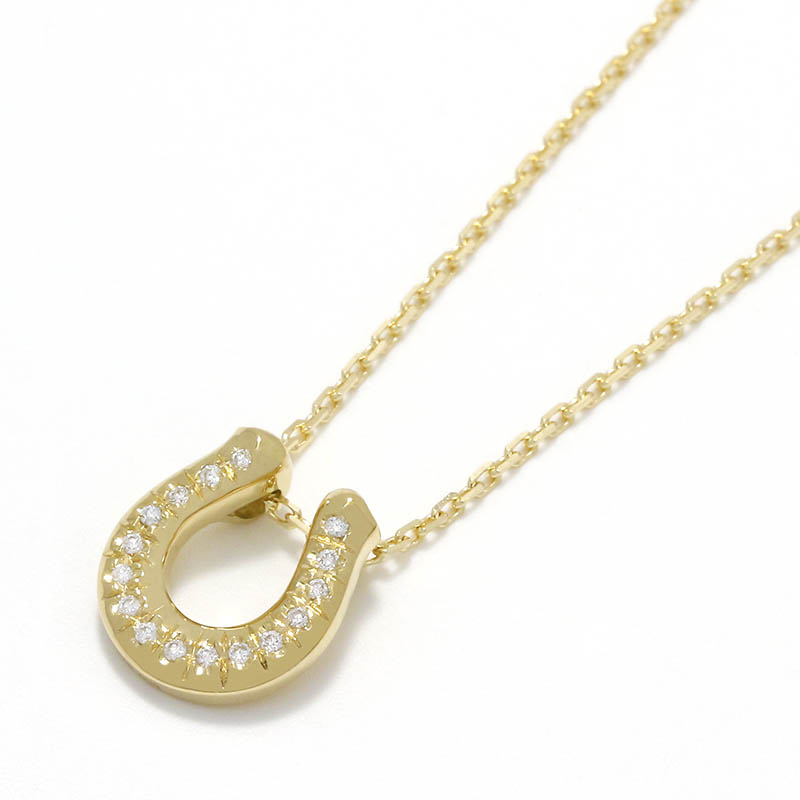 Ridge Horseshoe Necklace - K18Yellow Gold w/Diamond