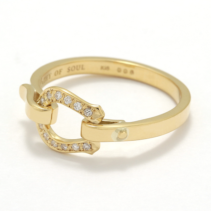 ホースシューバンドリングスモール - K18イエローゴールド w/ダイヤモンド