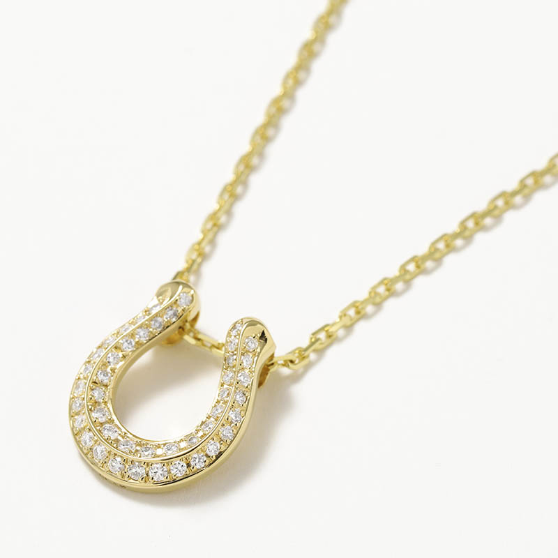 Ridge Horseshoe Necklace Large - K18Yellow Gold w/Diamond