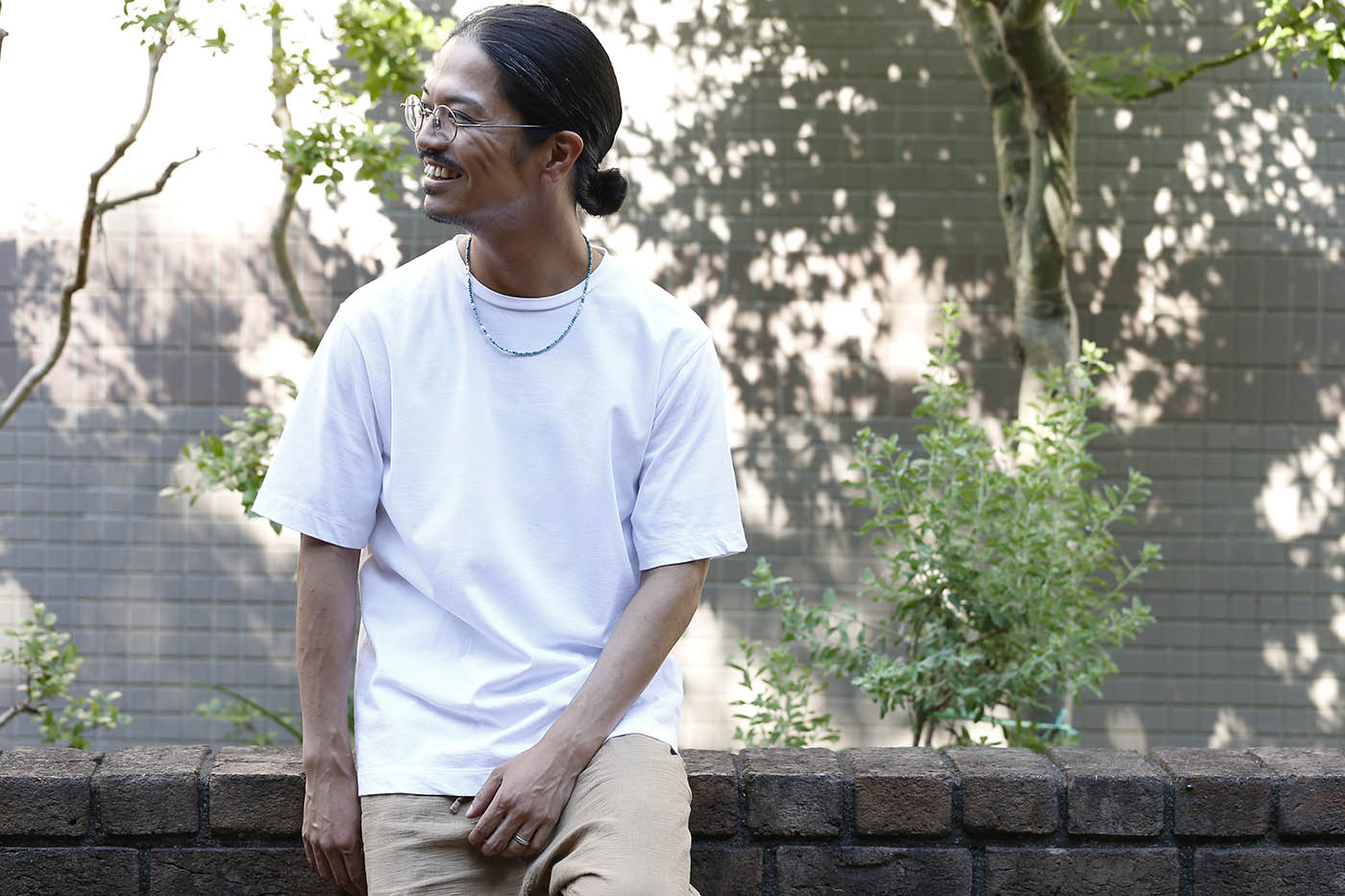 ターコイズ＆パールビーズネックレス