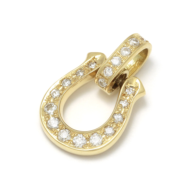 Horseshoe Amulet - K18Yellow Gold w/Full Diamond