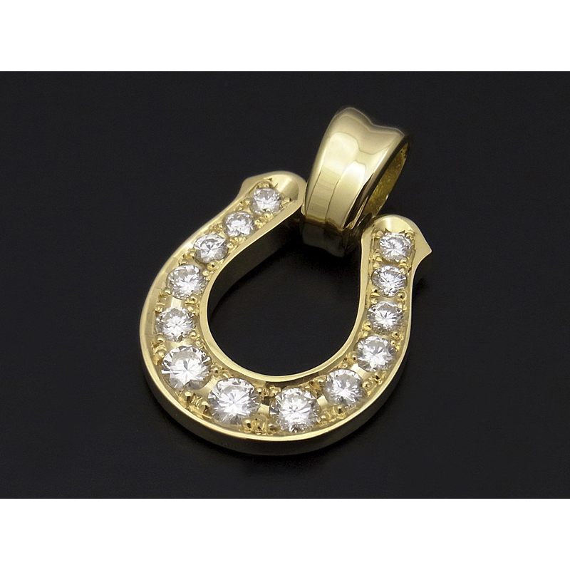 Horseshoe XL Pendant - K18Yellow Gold w/Diamond