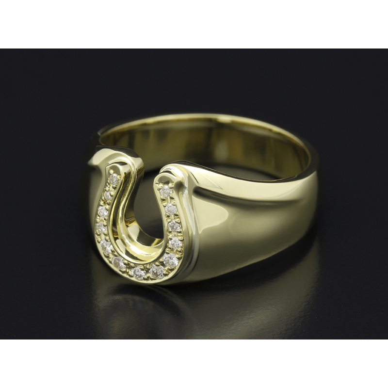 Horseshoe Amulet Combination Ring - K18Yellow Gold w/Diamond