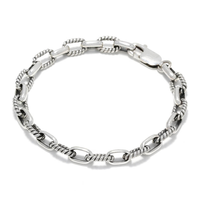Twist Silver Combination Chain Bracelet