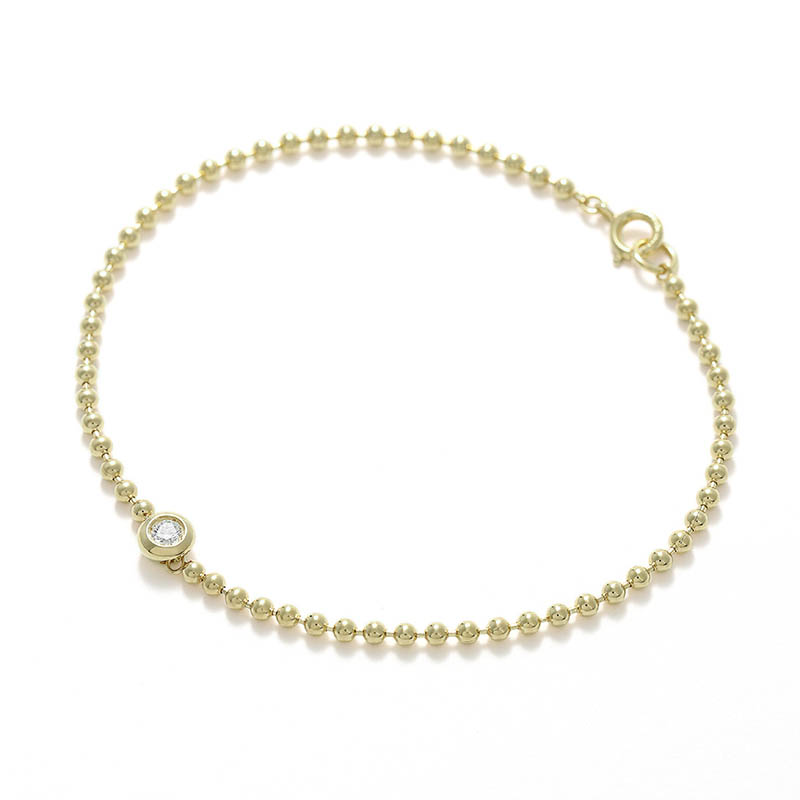 One LG Diamond Ball Chain Bracelet - K18Yellow Gold