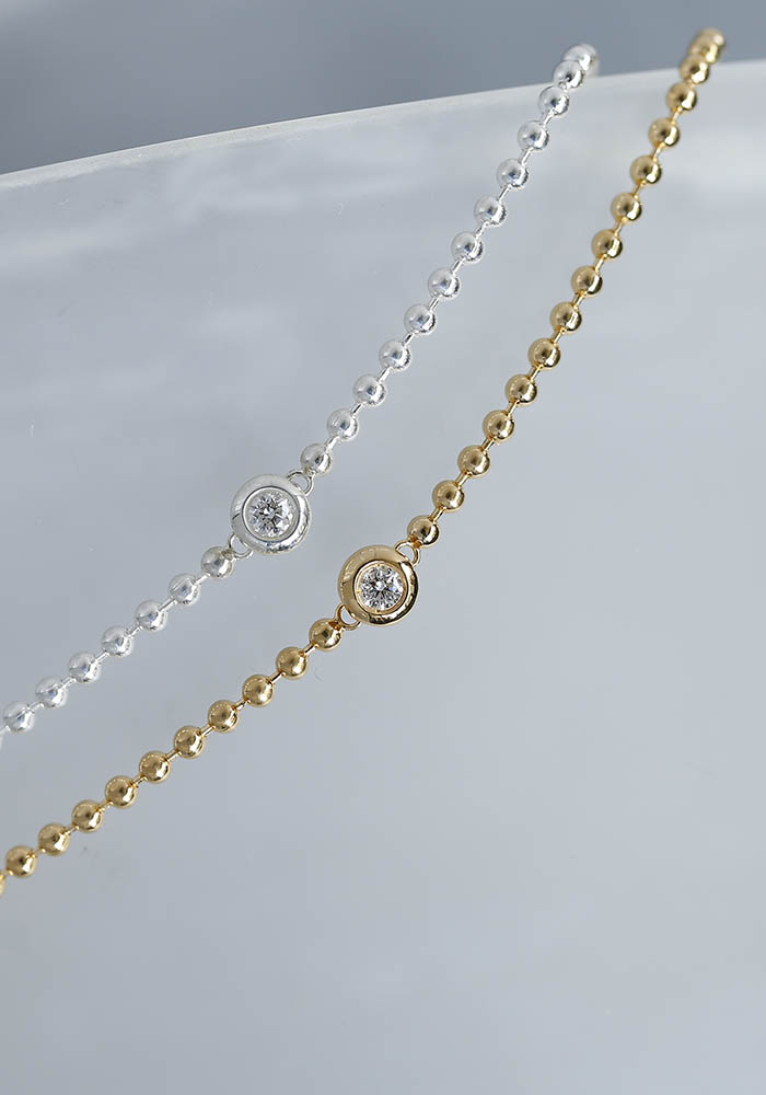 One LG Diamond Ball Chain Bracelet