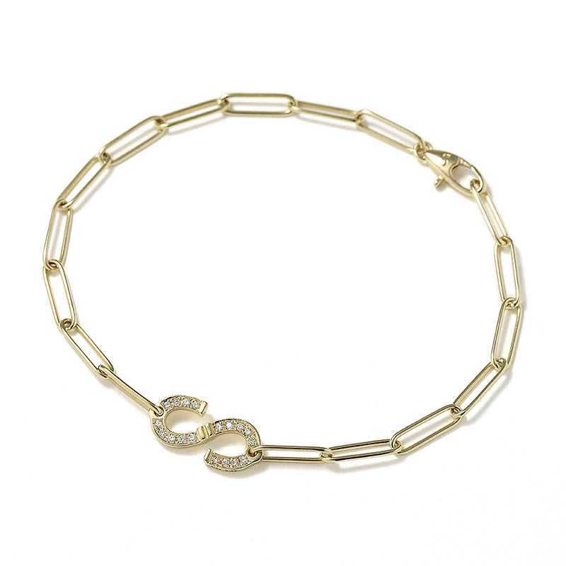 orseshoe “S” Chain Bracelet - K18Yellow Gold w/Diamond