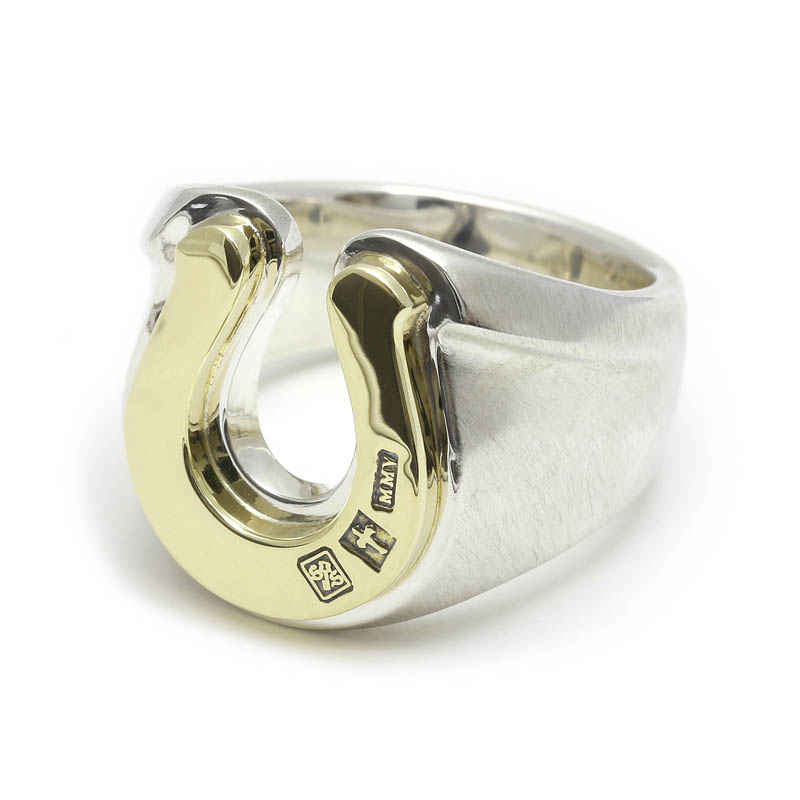 Combination Horseshoe Ring - Silver×Brass