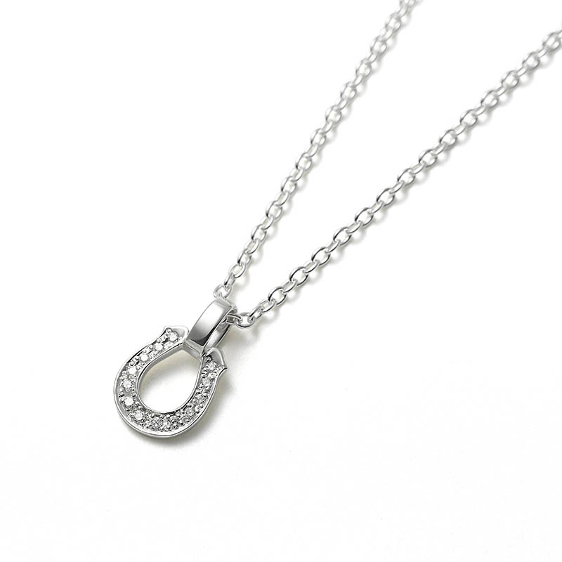 Small Horseshoe Necklace w/LG Diamond