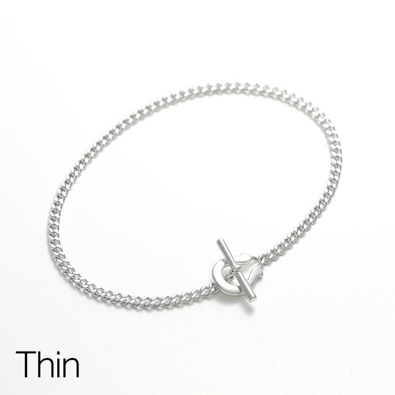 Thin Horseshoe Toggle Bracelet - Curb