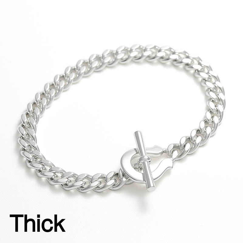 Thick Horseshoe Toggle Bracelet - Curb