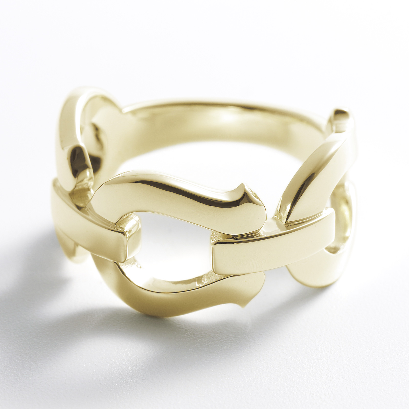 Trinity Horseshoe Link Ring - K18Yellow Gold