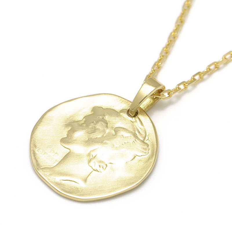 Liberty Head Pendant + Square Chain - K18Yellow Gold