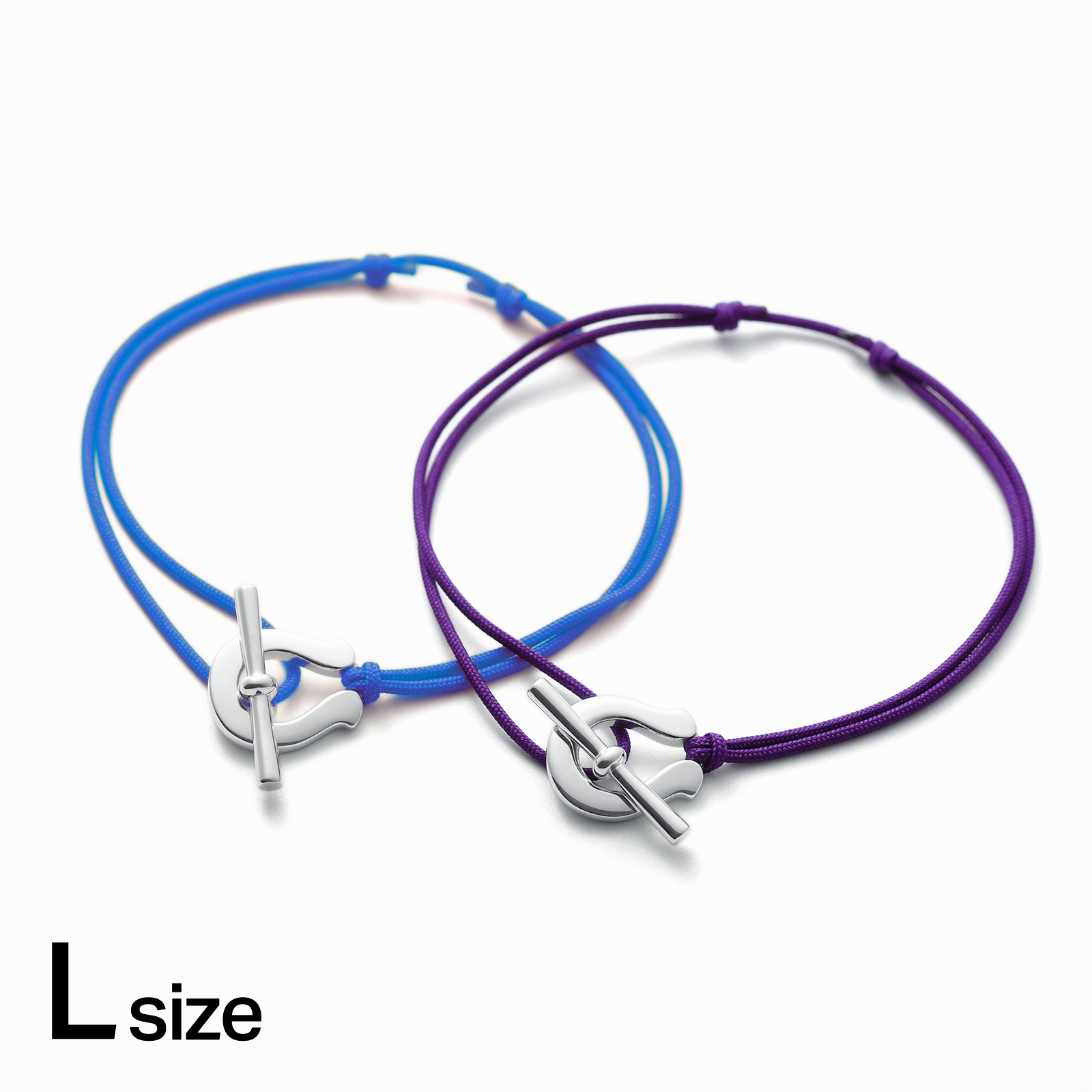 ラージホースシュートグルコードブレスレット - シルバー