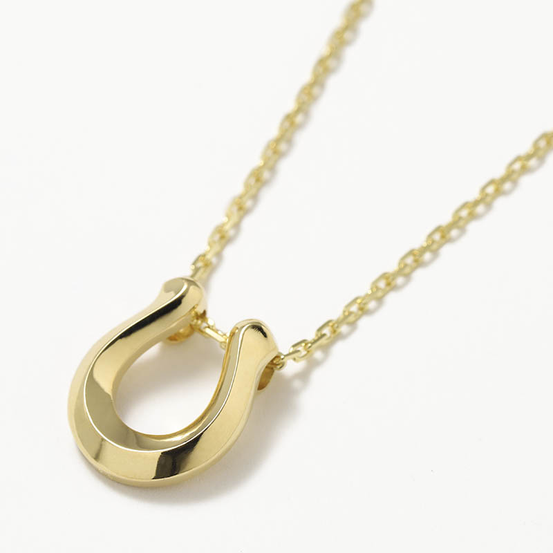 リッジホースシューネックレスラージ - K18イエローゴールド