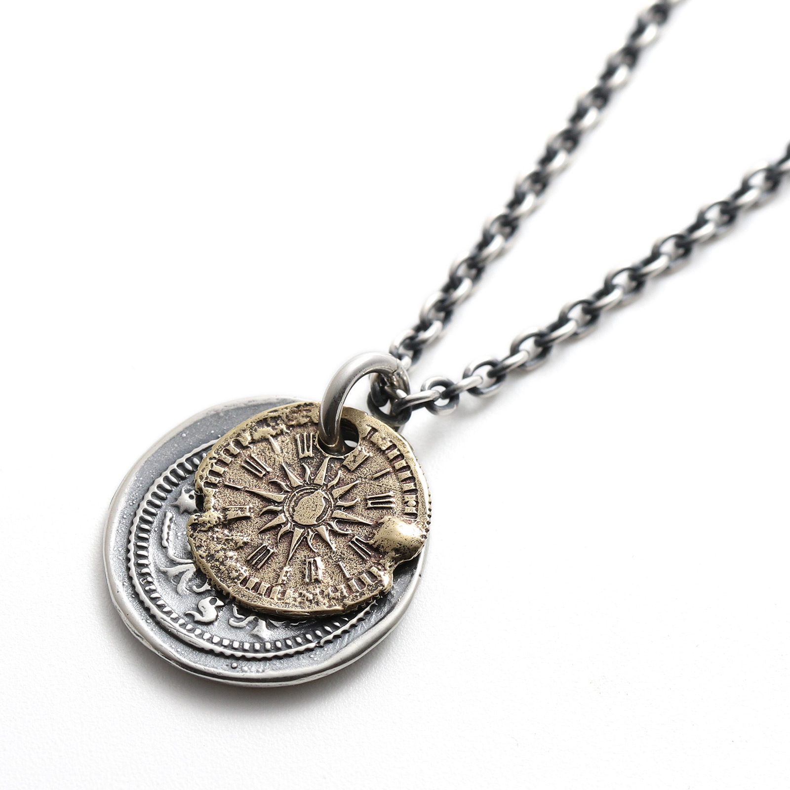 B.C.コインネックレス / ホープサン - オキシダイズドシルバー×ブラス