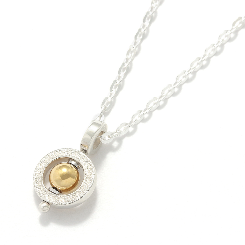 タイニーブラマンダネックレス シルバー w/18Kビーズ