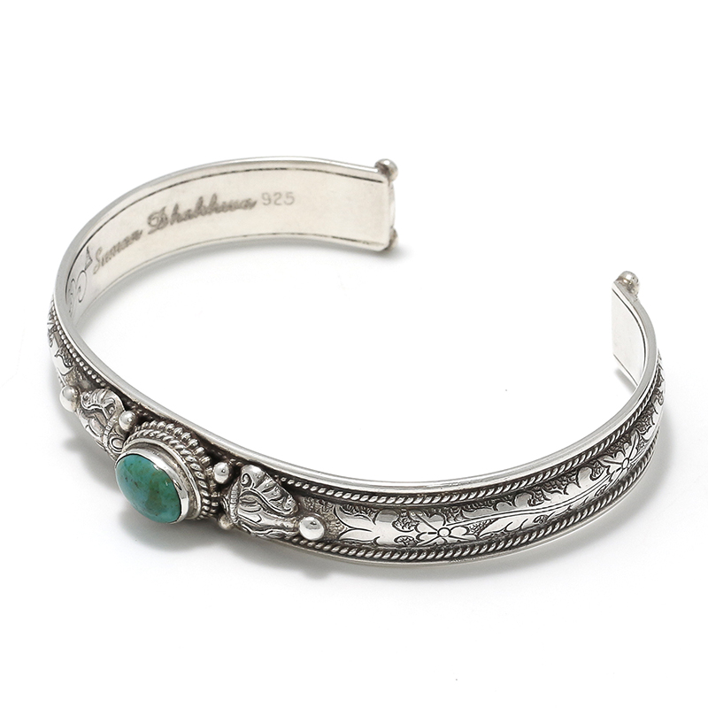 リーフカーヴィングカフ w/ターコイズ