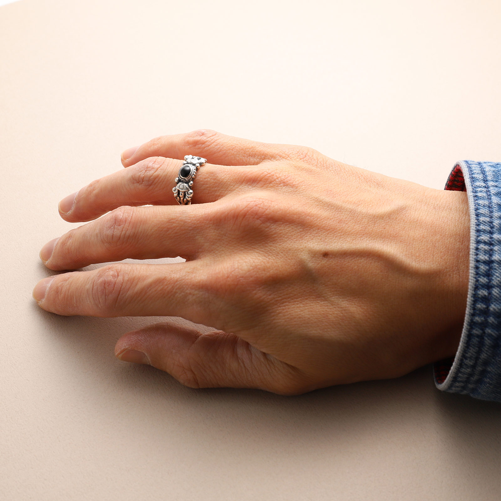 【一点物】ドージェリング w/オニキス /15号