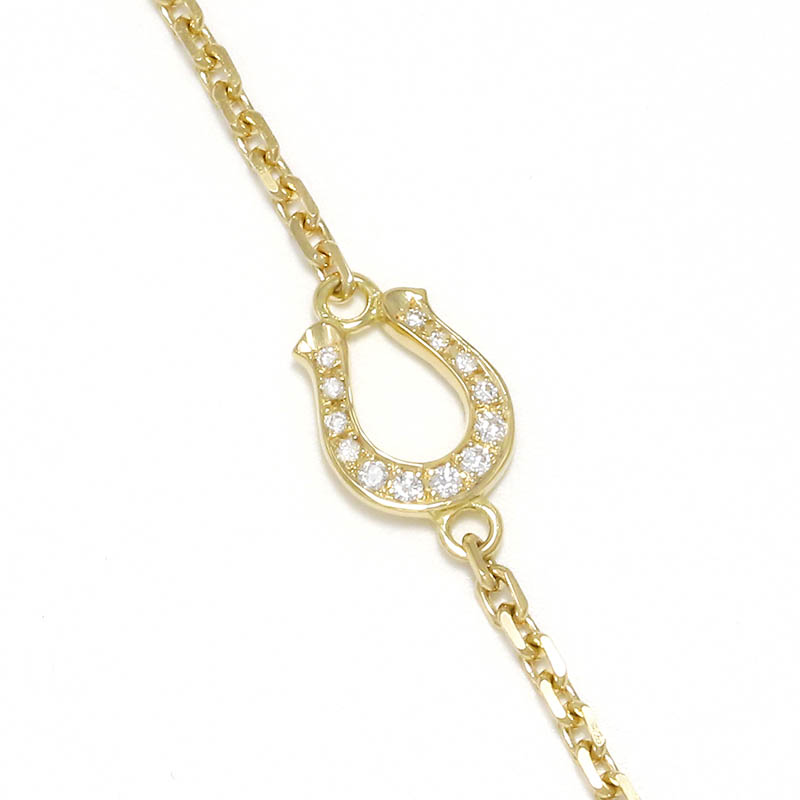 Horseshoe Amulet Chain Anklet - K18Yellow Gold w/Diamond