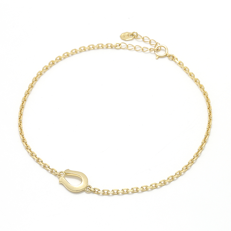 Horseshoe Amulet Chain Anklet - K18Yellow Gold