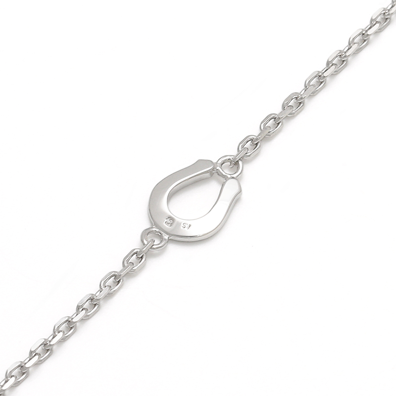 Small Horseshoe Chain Anklet - Silver