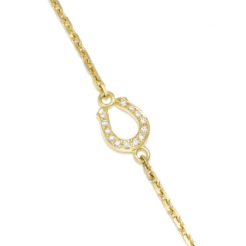 Small Horseshoe Chain Anklet - K18Yellow Gold w/Diamond