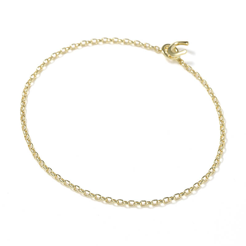 Smooth Chain Anklet - K18Yellow Gold