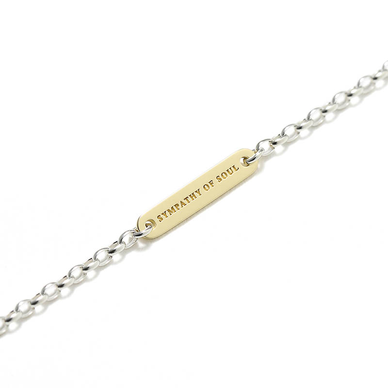 Logo Plate Anklet - Oval - Silver×K18Yellow Gold