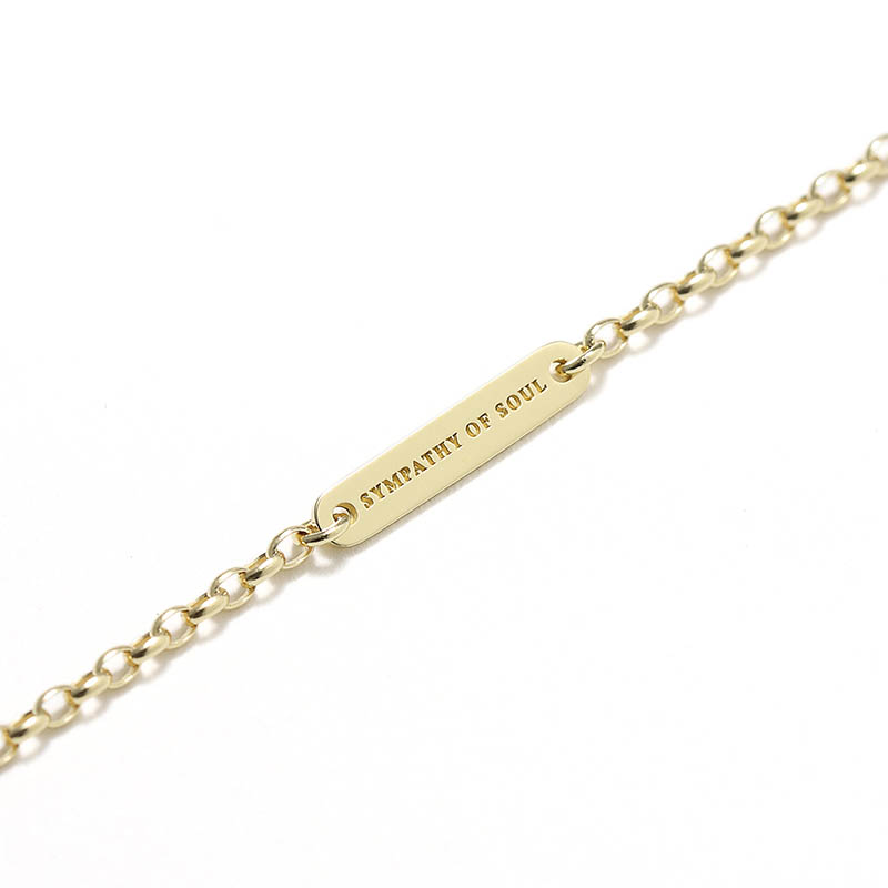 Logo Plate Anklet - Oval - K18Yellow Gold