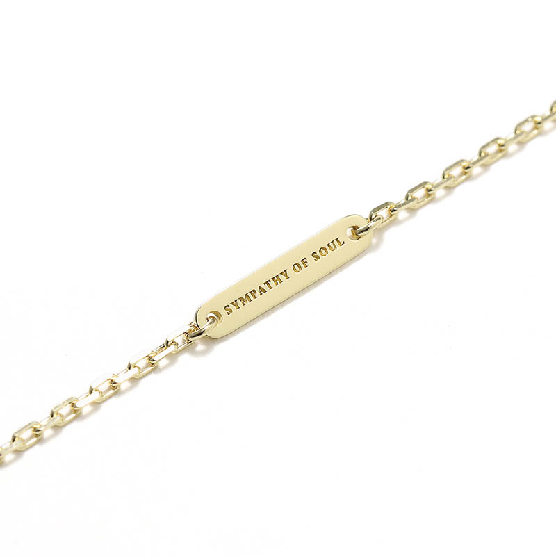 Logo Plate Anklet - Square - K18Yellow Gold