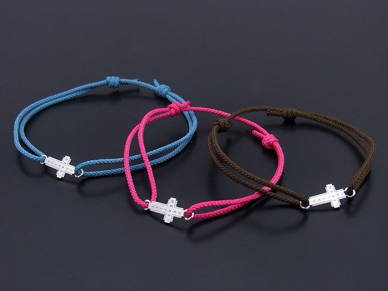 Gravity Cross Cord Bracelet & Anklet - K18WG