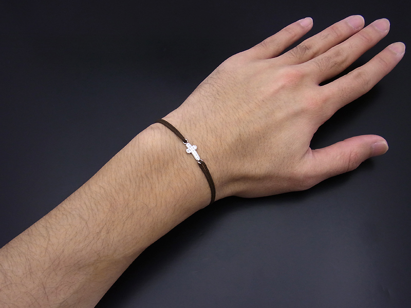 Gravity Cross Cord Bracelet & Anklet - K18WG