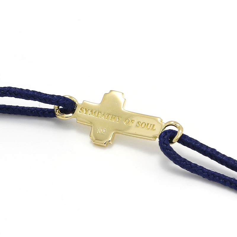 Gravity Cross Cord Bracelet - K18Yellow Gold
