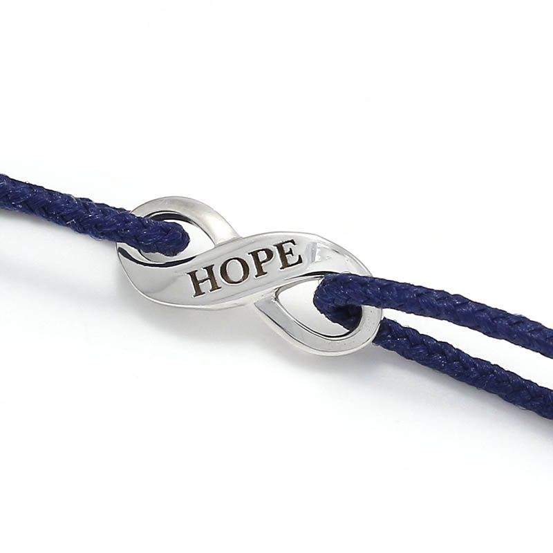 Infinity HOPE Cord Bracelet - K18White Gold