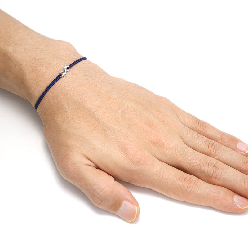 Infinity HOPE Cord Bracelet - K18White Gold