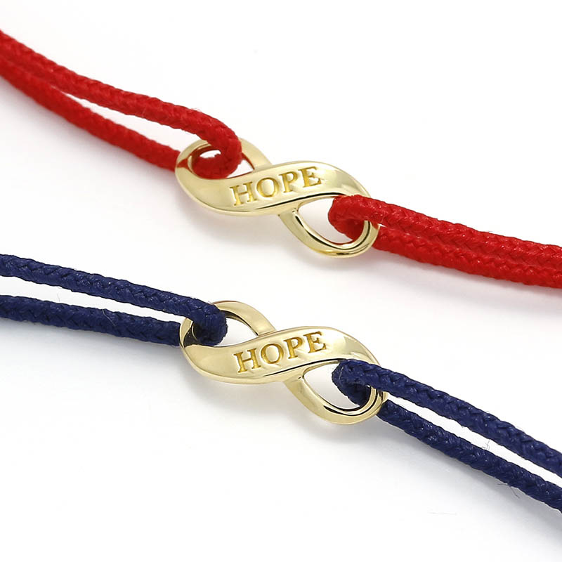 Infinity HOPE Cord Bracelet - K18Yellow Gold