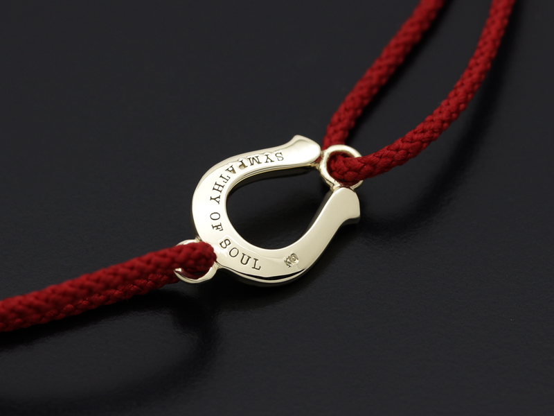 Horseshoe Amulet Cord Bracelet - K10 Yellow Gold