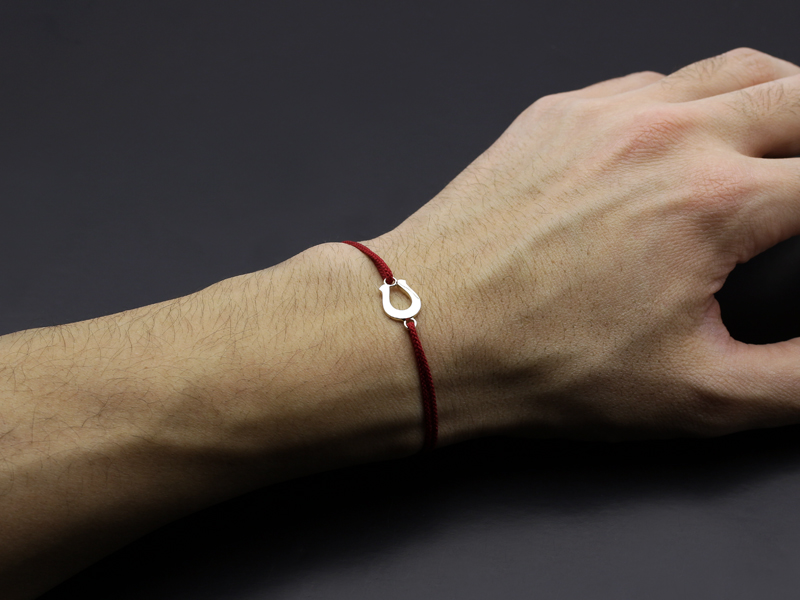 Horseshoe Amulet Cord Bracelet - K10 Yellow Gold