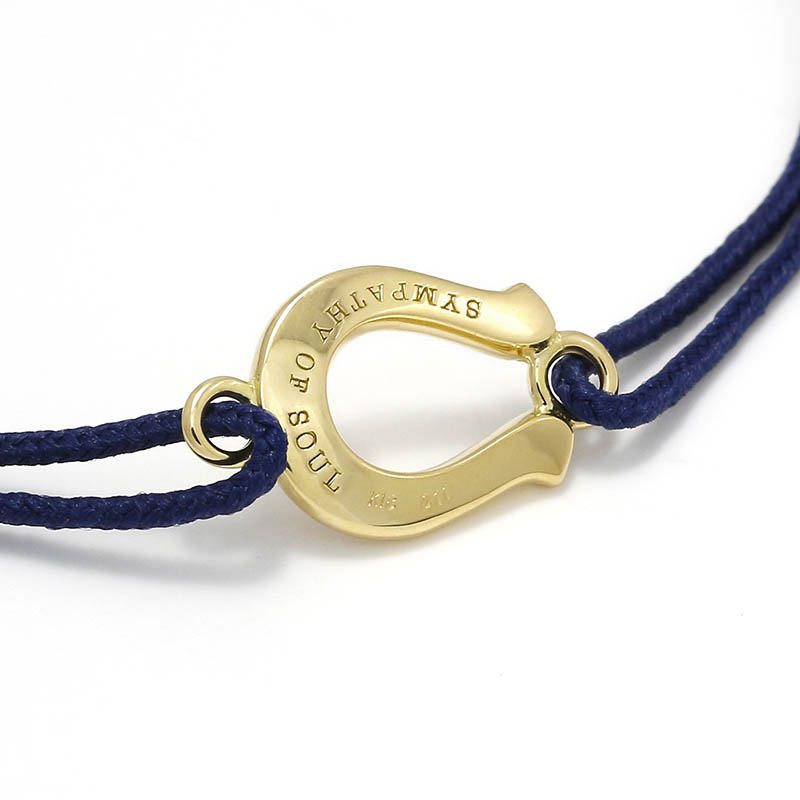 Horseshoe Amulet Cord Bracelet - K18Yellow Gold w/Diamond