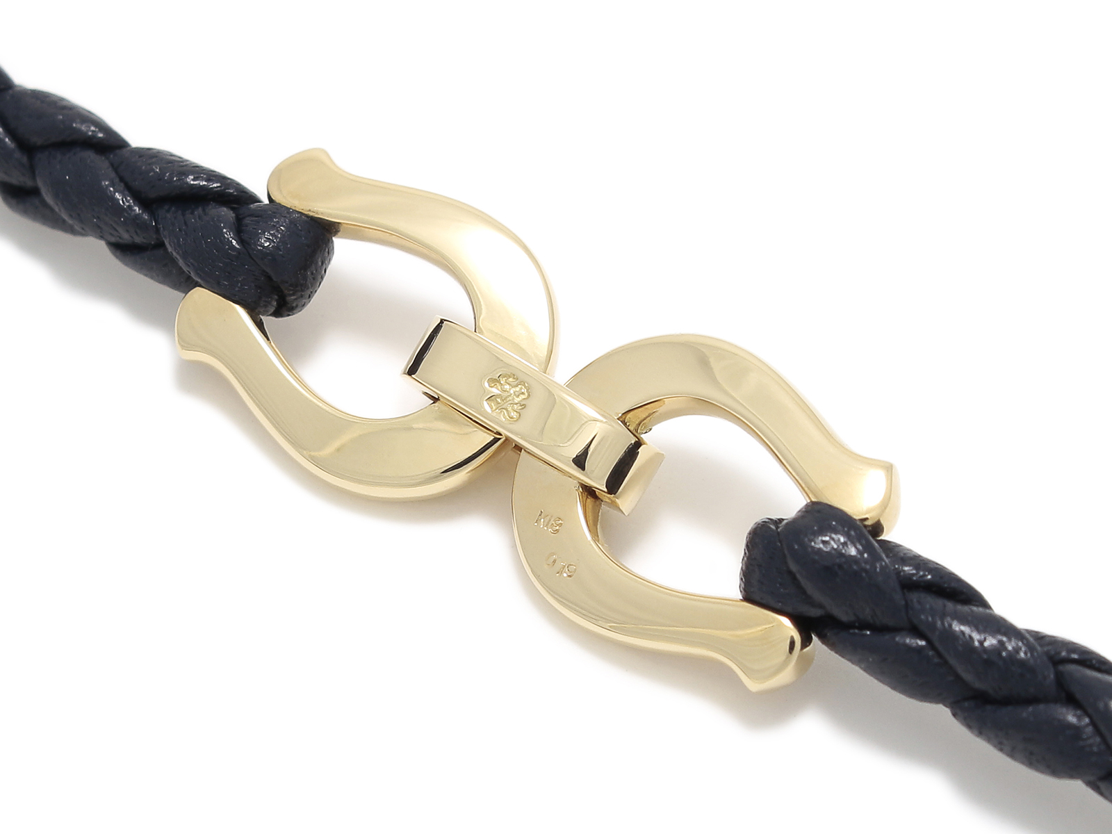 【受注販売商品 納期：約2ヶ月】Horseshoe Leather Bracelet - K18Yellow Gold  w/Diamond（ホースシューレザーブレスレット - K18イエローゴールド w/ダイヤモンド）　SYMPATHY OF  SOUL（シンパシーオブソウル）